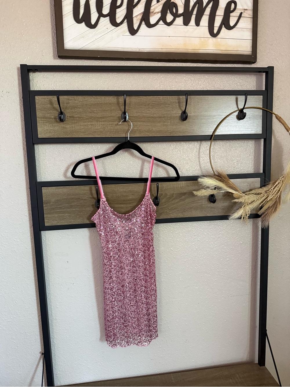 Free People Pink Sequin Slip Dress